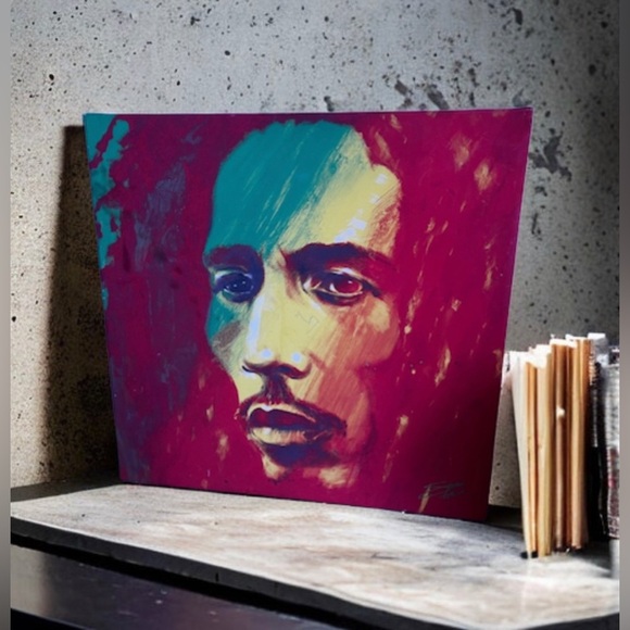 Bob Marley signed large Giclee Art on canvas  by Stephen  “ the soldier “ - Picture 3 of 16